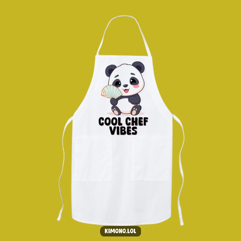 Funny Panda Fan Apron: Cook with Cool & Charm!
