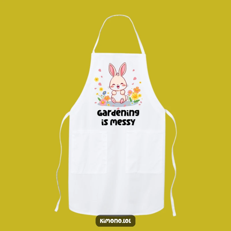 Funny Bunny Petal Kitchen Apron: Whimsical Cooking Gift for Bakers