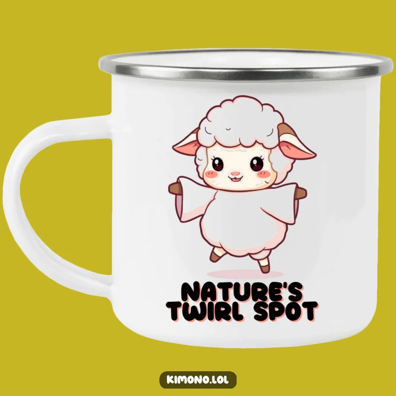 Funny Sheep Twirling Sleeve Camping Mug: Adventure & Joyful Sips!