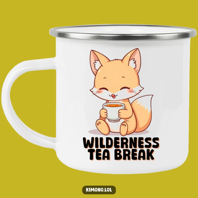 Funny Fox Tea Camping Mug: Outdoor Relaxation Coffee Cup Gift
