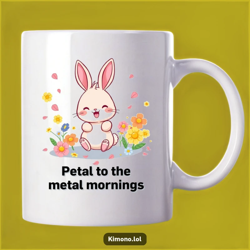 Funny Bunny Petal Shower Mug: Charming Springtime Gift for Nature Lovers
