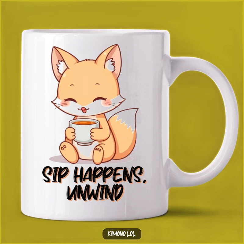 Funny Fox Tea Lover Mug: Cozy & Calm Moment Gift for Him