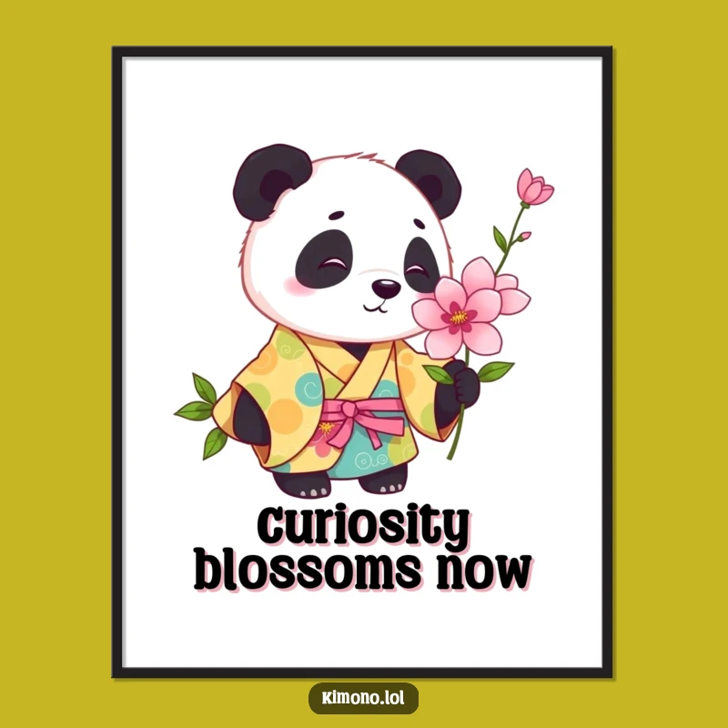 Funny Panda Kimono Digital Print: Instant Playful Art, Humorous Decor Gift