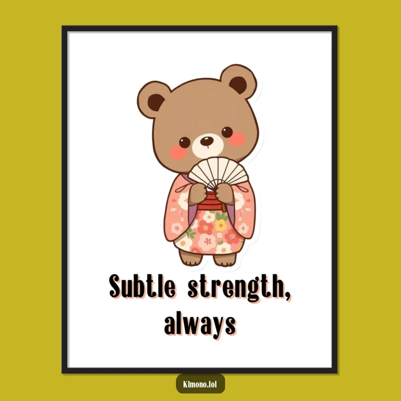 Funny Bear Floral Kimono Digital Print: Instant Elegant Art, Humorous Decor Gift