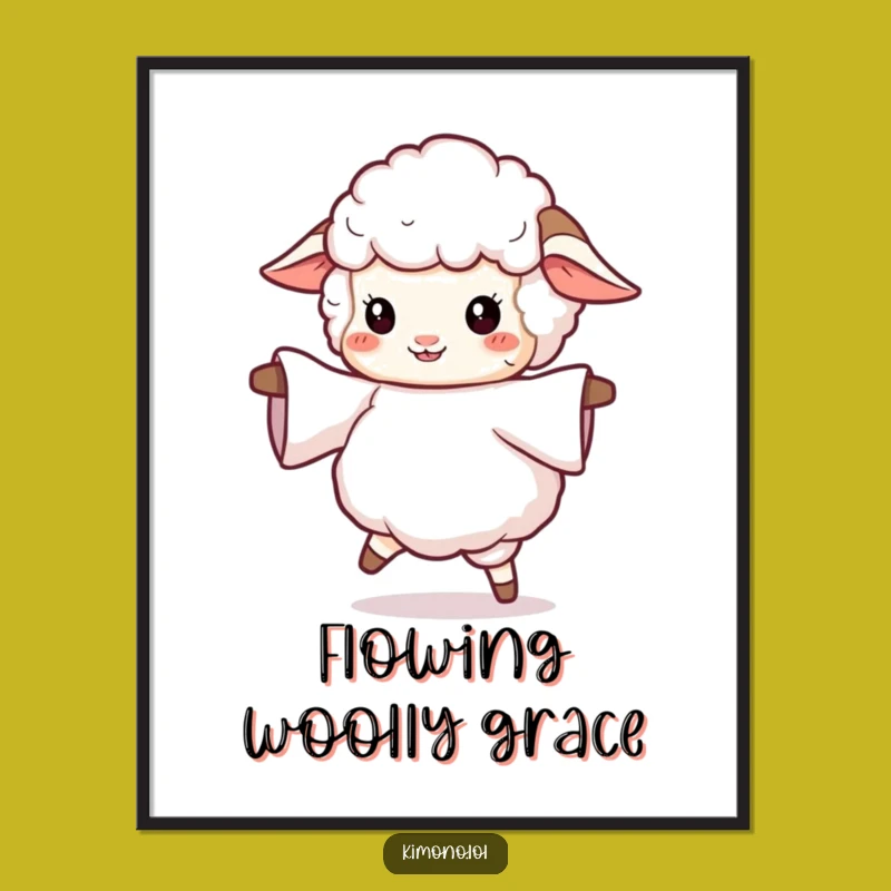 Funny Sheep Twirling Sleeve Digital Art Print: Instant Joy!