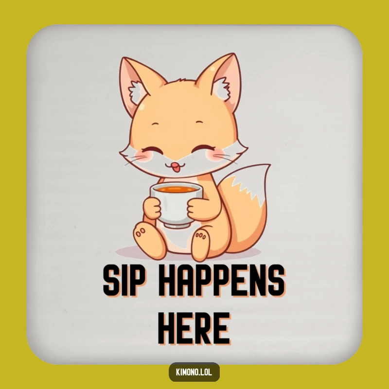 Funny Fox Tea Coaster Set: Elegant Protection for Surfaces Gift