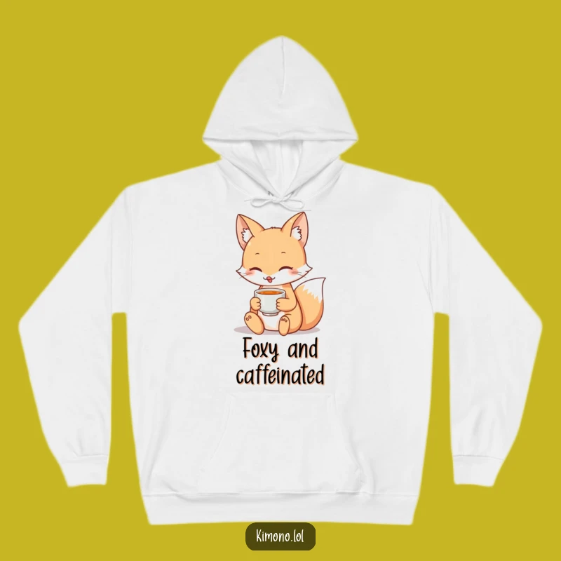 Funny Fox Cozy Hoodie: Warm Tea Lover Gift for Her