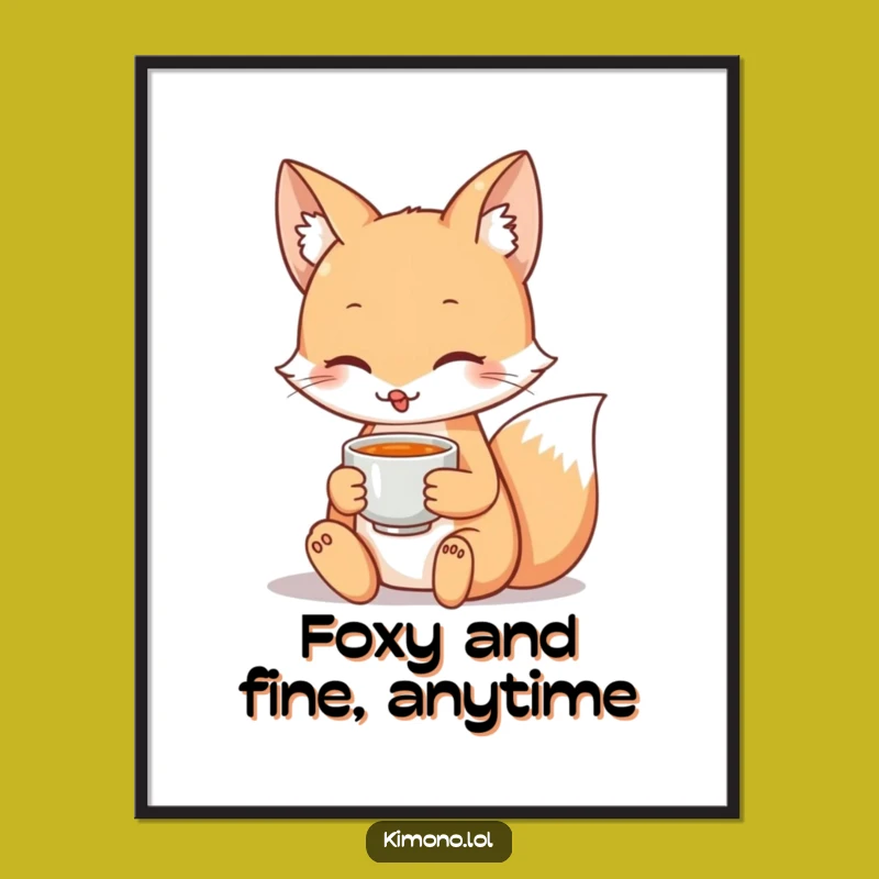 Free Printable Fox Tea Time Wall Art: Calm Charm!