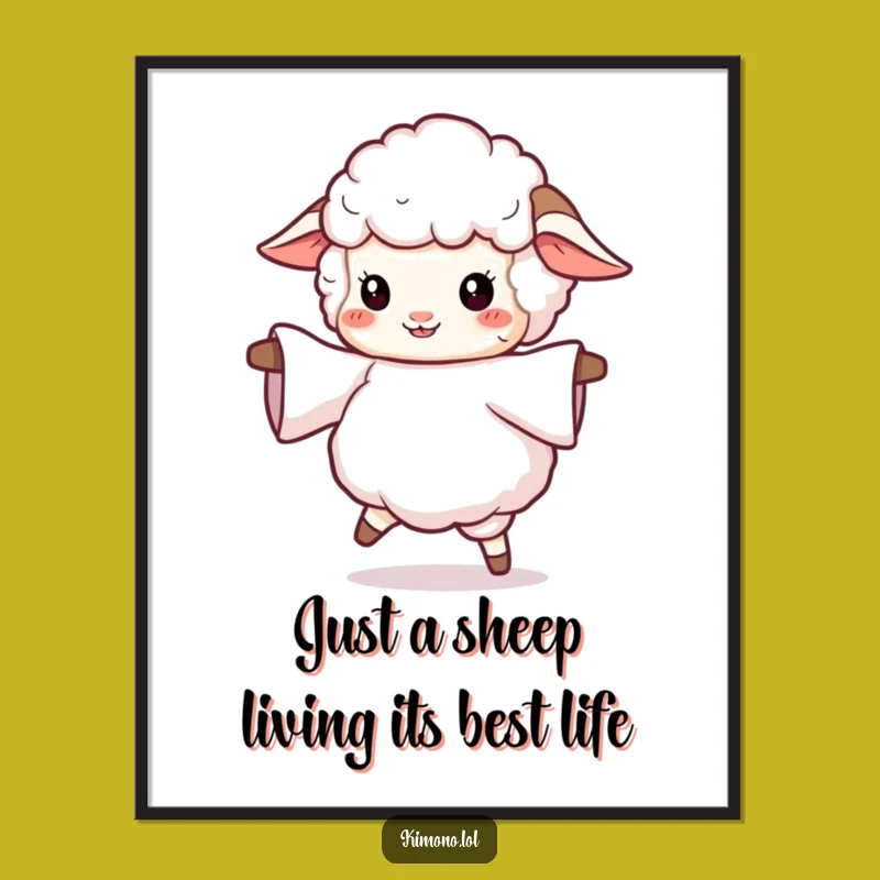 Free Printable Wall Art: Dancing Sheep Twirling, Whimsical Downloadable Art for Your Home