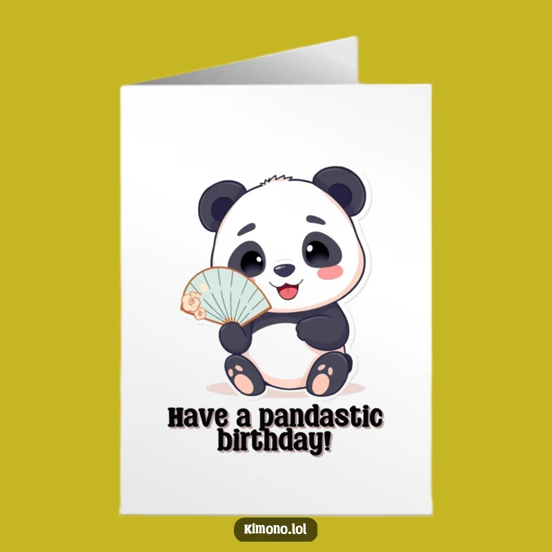 Free Printable Funny Birthday Card: Cool Panda with Fan for a Chill Downloadable Gift