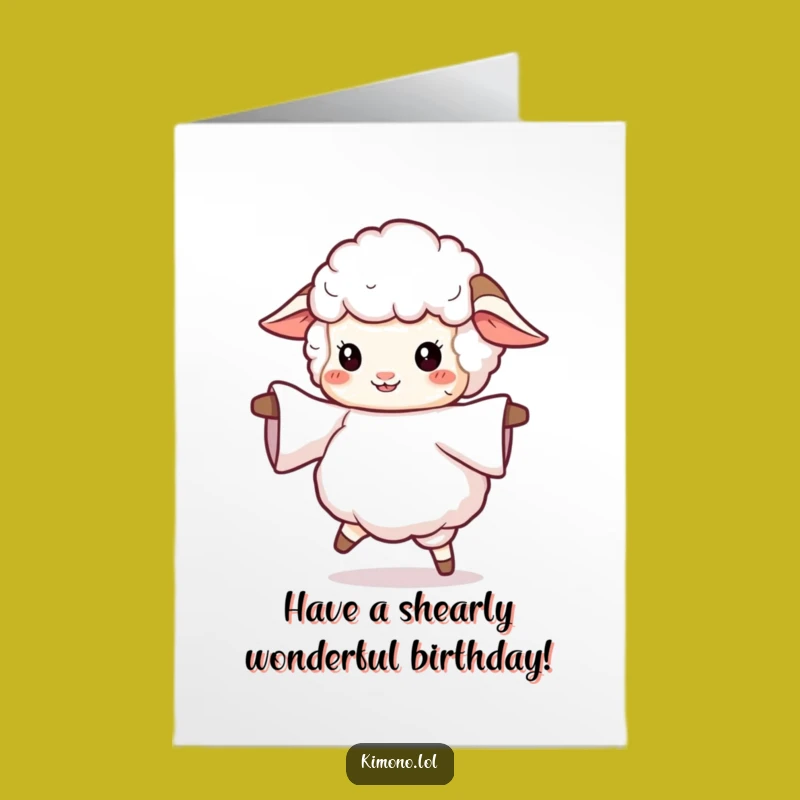 Free Printable Funny Birthday Card: Dancing Sheep Twirling for a Joyful Downloadable Gift