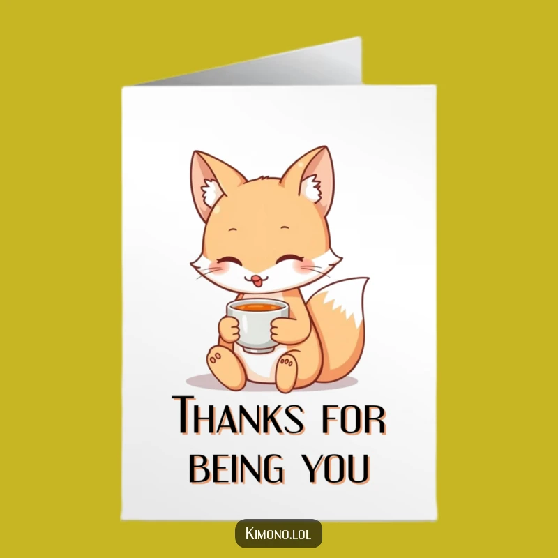Free Printable Fox Thank You Card: Grateful Sips!